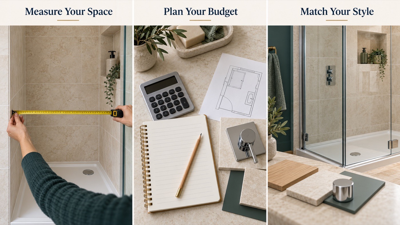 Measuring, budgeting and choosing the style of a shower enclosure
